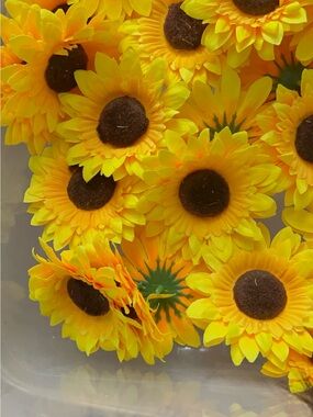 Bright Yellow Artificial Sunflower Stem Bouquet
